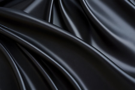 A futuristic neoprene fabric texture background in sleek matte black. The smooth, flexible material with a slightly cushioned surface is ideal for high-performance sportswear, wetsuits, and modern tech fashion.の素材