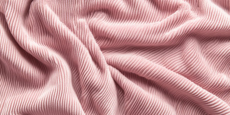A soft chenille fabric texture background in dusty rose pink. The plush, ribbed surface with subtle sheen adds depth and warmth, making it perfect for cozy upholstery, blankets, and winter fashion.の素材
