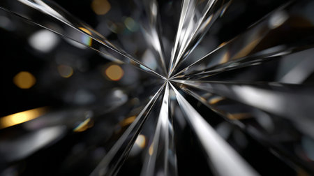 Abstract geometric animation, rotating glass shapes on a black background,の素材