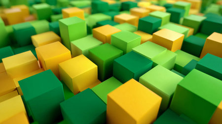 A dynamic visual of stacked box forms creates an abstract sense of motion and geometric rhythm.の素材