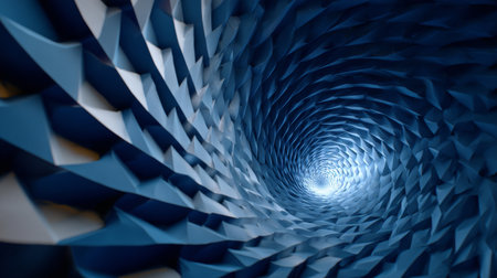 A tunnel-vision optical pattern compresses repeated shapes into a deep funnel, creating an immersive sense of being pulled inward.の素材