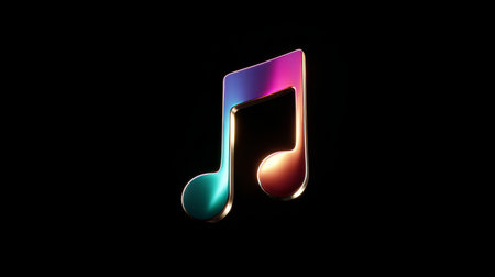 Colorful glossy musical note animation isolated assetの素材