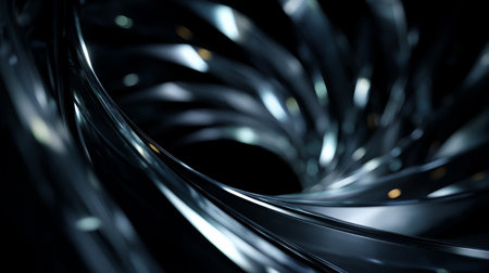 Abstract geometric animation, rotating glass shapes on a black background,の素材