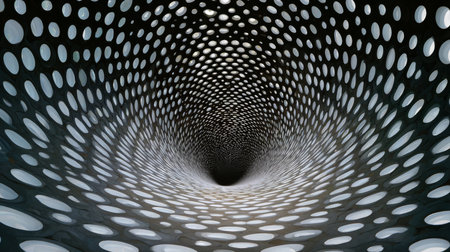 A mesmerizing tunnel-vision optical illusion built from condensed repeating shapes forming a deep visual funnel, giving the viewer an immersive sense of falling inward.の素材