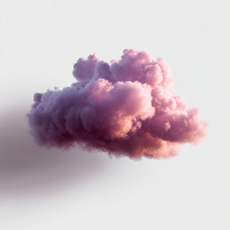 Pink smoke from a cloud on a white background. 3d renderingの素材