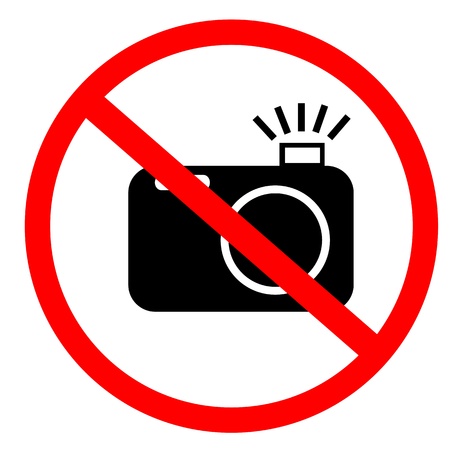 No photo and flash signの写真素材