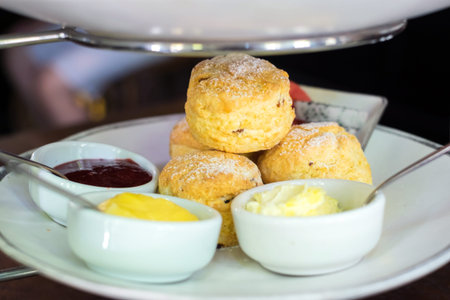 Beautiful and Delicous Afternoon Tea Setの写真素材