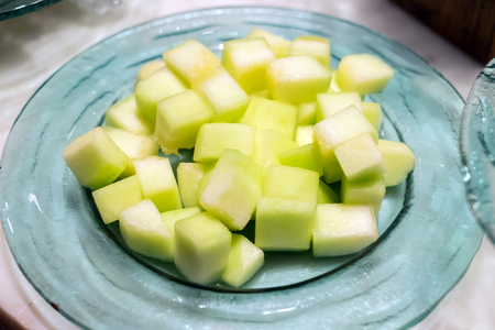 cube honeydew melonの写真素材