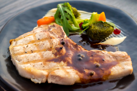 Grilled Kurobuta Pork Chopの写真素材
