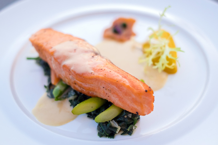 Delicious Norwegian Salmon Steakの写真素材