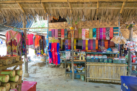 Ancient and tradition Mon house in Kanchanaburi, Thailandのeditorial素材