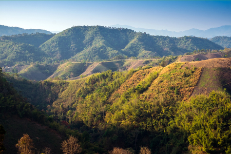 Beautiful view of landscape and nature in the north of Thailand, Chiangraiの写真素材