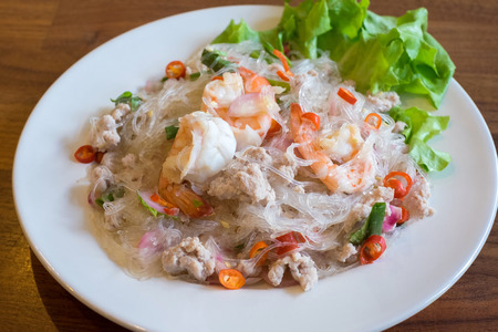 Glass Noodle Pork Nut Spicy Salad (Yum Woon Sen)の写真素材