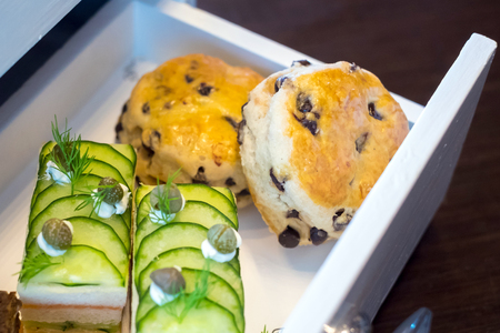 Beautiful and delicious of afternoon tea setの写真素材
