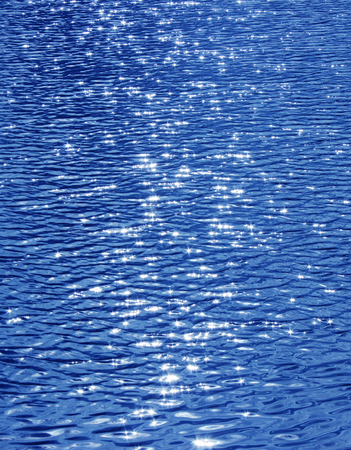 Water surface in Karpin pond in which the sun is reflected. City Gatchina Leningrad Region, Russia.の写真素材