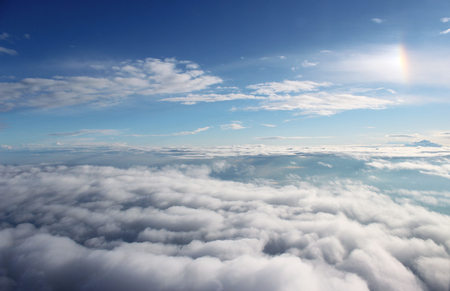 view of the clouds from an airplane window. Russiaの写真素材