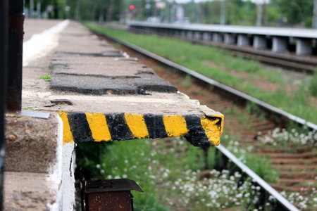 Platform the train station Baltic Station of Russian town Gatchina