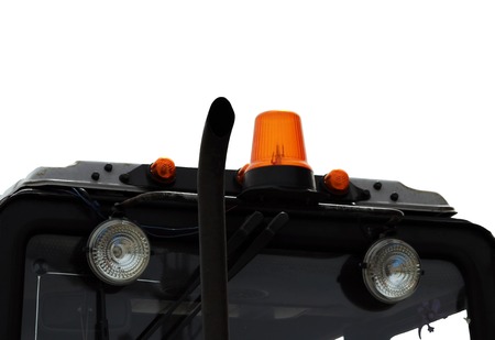 isolated image to orange lights on the tractor roof to the tractor in the Gatchina, Leningrad regionの写真素材