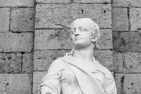 statue Peace, the top of the head, at the main entrance the Gatchina Palace. Russia.の写真素材