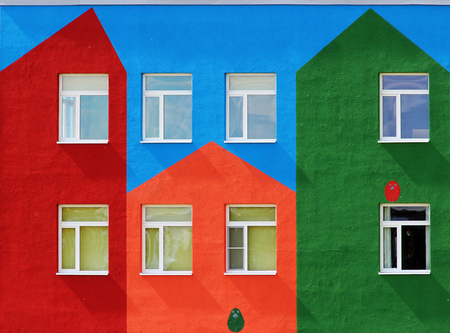 nice colorful house a kindergarten for childrenの写真素材