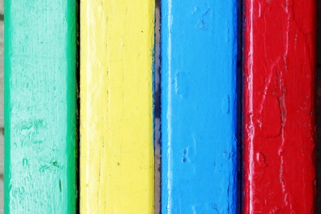 Colorful design park bench on the street.の写真素材