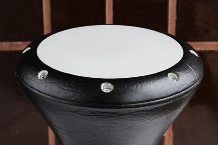small Turkish drum of Darbuk, whose body is covered with a black skin substitute.の写真素材