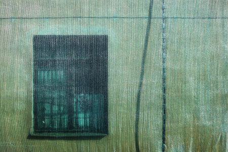 The green building mesh protects the old historical building from destruction and pedestrians from...