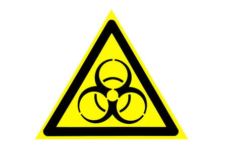 sign of biological danger and biological weapons. Epizootological situation of the epidemic and pandemic. Infectious agents - viruses and microbes that are danger to lifeの写真素材