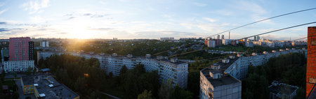 Sunset panorama from the rooftop