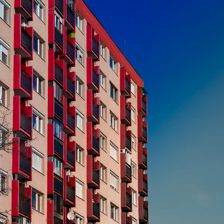 Colorful Block of Flatsの写真素材