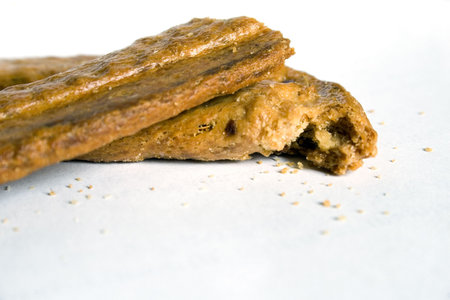 bread tarallo pugliese white background