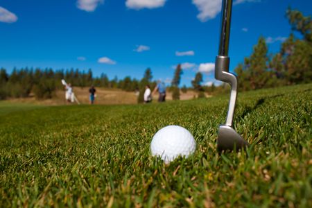 Long day at the golf course in Idahoの写真素材