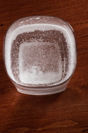 tablets disolving in a glass with water as an alkaline treatmentの写真素材