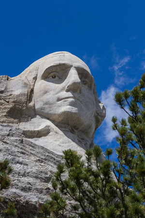 view of George Washington in Mount Rushmore National Monument, South Dakotaのeditorial素材