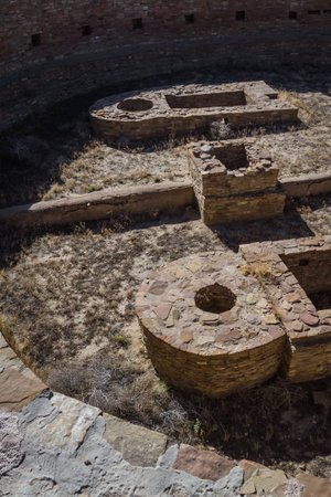 Kiva in Chaco Canyon National Historic Park in New Mexicoの写真素材