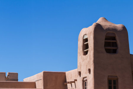 close up of a home in the American South west with a beautiful stucco finishの写真素材