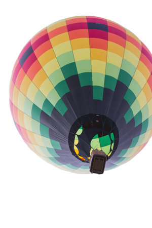 close up of a hot air ballon in mid air in Albuquerque New Mexico