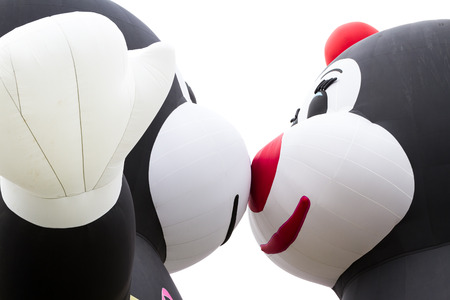 Albuquerque New Mexico - October 8 : cute balloons kissing at the special shape competition at the Balloon Fiesta, October 8 2014 in Albuquerque, New Mexicoのeditorial素材