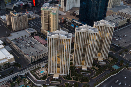 Las Vegas Nevada - December 14 : Aerial view of the famous Las Vegas Strip, December 14 2014 in Las Vegas, Nevadaのeditorial素材