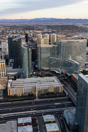 Las Vegas Nevada - December 14 : Aerial view of the famous Las Vegas Strip, December 14 2014 in Las Vegas, Nevadaのeditorial素材