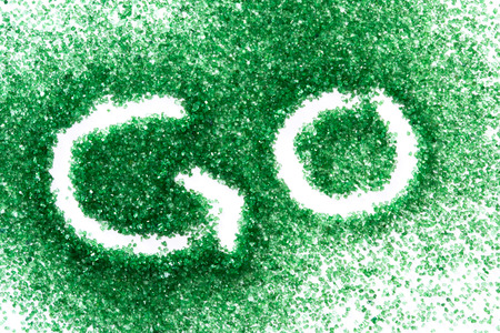  green sugar and the word go for a conceptの写真素材
