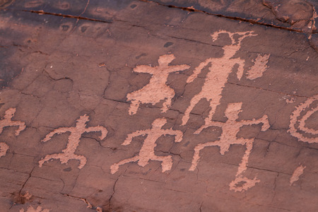 ancient rock art in southern Nevada. Valley of Fire State Parkの写真素材