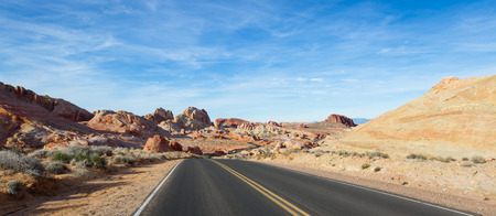 sandstone desert landscape in Valley of Fire State Park in Nevadaの写真素材