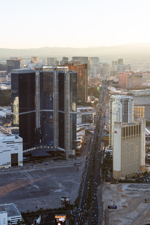 Las Vegas Nevada - December 29 : Beautiful afternoon view of the Las Vegas Strip from the top of The Stratosphere tower, December 29 2014 in Las Vegas, Nevadaのeditorial素材