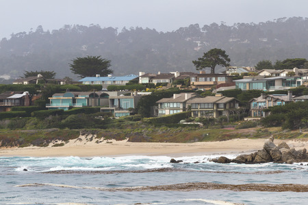 Carmel by the sea, California - May 06 : beautiful homes lining the beach, May 06 2015 Carmel by the sea, California.のeditorial素材