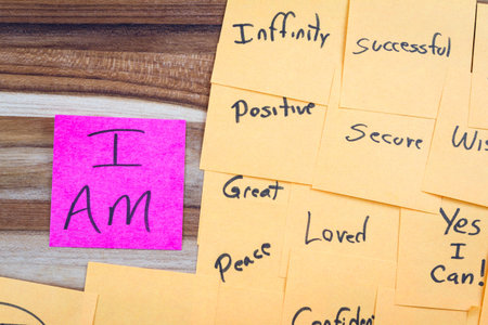 very powerful self help concept using positive messages and a I am floating above all the positive...