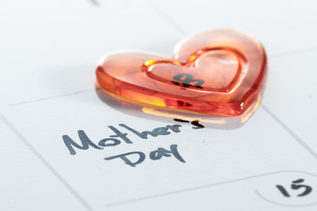 concept image for mother's day using a dry erase calendar and a markerの写真素材