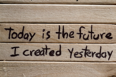 close up of a hand written message on a icesicle stick as a self esteem building conceptの写真素材