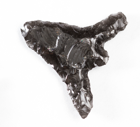 private collection of native american arrow heads with identifiable rudimentary tool marksの写真素材