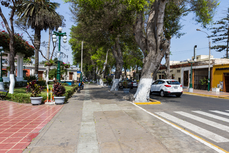 Barranco, Lima - May 10 : side street view of the main square in the Barranco District of Lima, Peru. May 10 2016 Barranco, Lima Peru.のeditorial素材